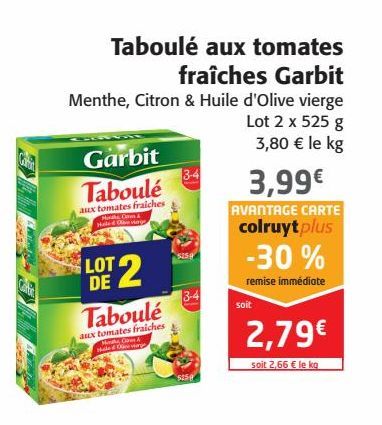 Taboulé aux tomates fraiches  Garbit