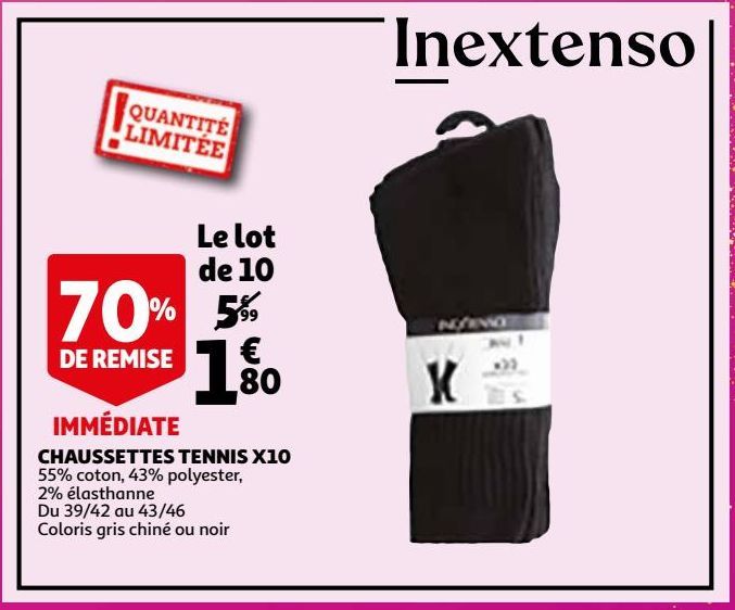 chaussettes tennis x10