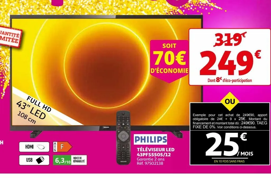 téléviseur led philips