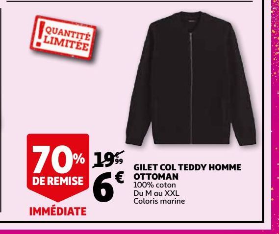 gilet co teddy homme ottoman