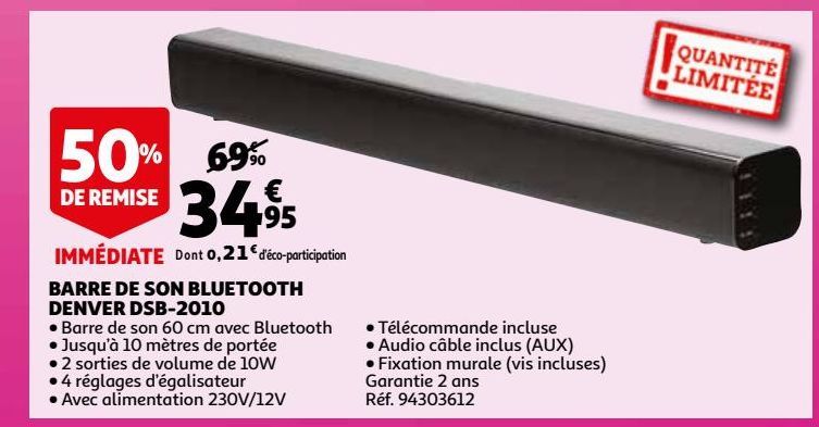 barre de son BLUETOOTH DENVER DWSB-2010