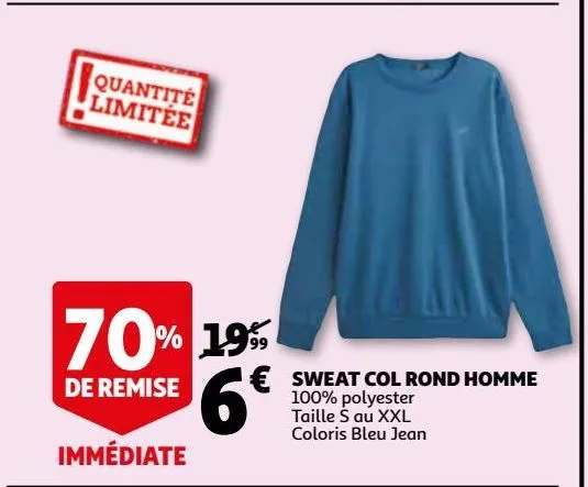 sweatcol rond homme