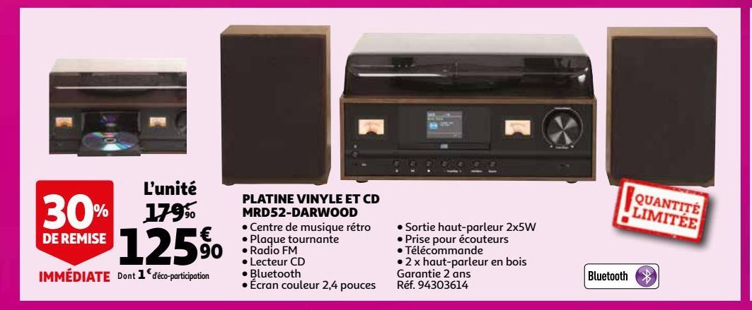 PLATINE VINYLE ET CD MRD52-DARWOOD