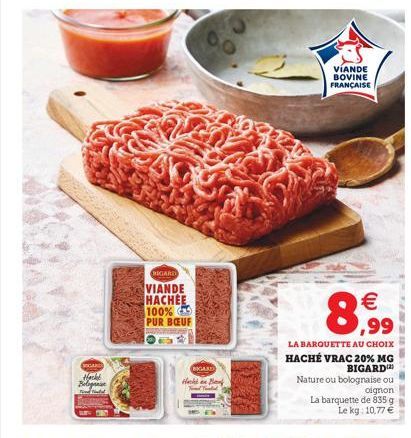 GARD  RIGARD  VIANDE HACHEE 100% PUR BUF  BIGARD  Hakan Berk Tooted  VÍANDE BOVINE FRANÇAISE