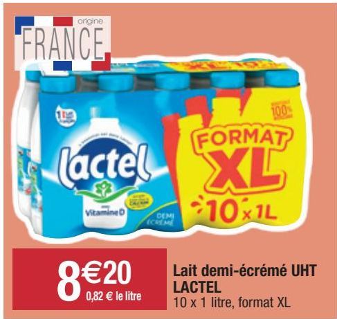 lait demi-écrémé Lactel