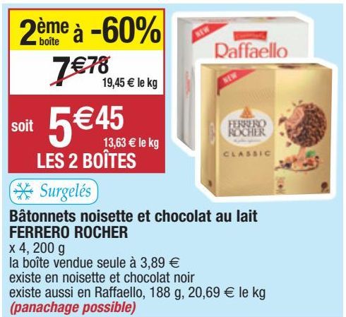 glace au chocolat Ferrero Rocher