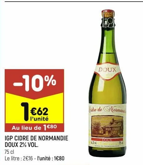 igp cidre de normandie doux