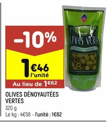 Olives dénoyautées Leader Price