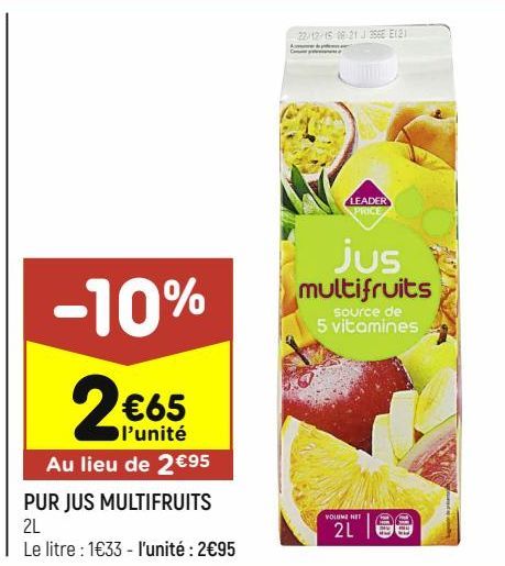 Pur jus multifrits Leader Price