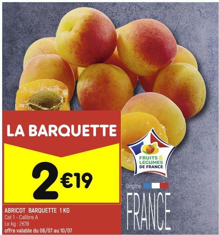 abricot barquette 1kg