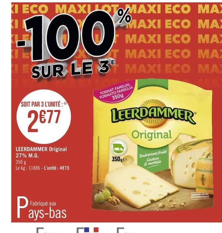fromage Leerdammer Original 27% M,G,