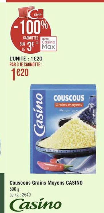 couscous grains moyens CASINO