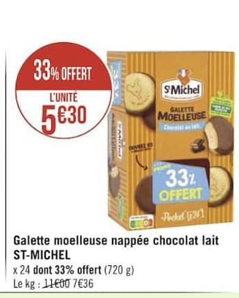 Galette moelleuse nappe chocolat lait ST- MICHEL