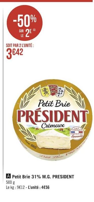 Petit Brie 31% M.G. Président