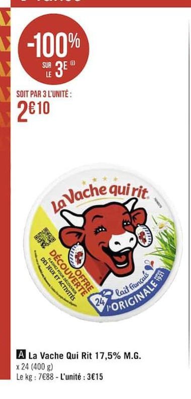 fromage La vache qui rit 17.5% M.G.