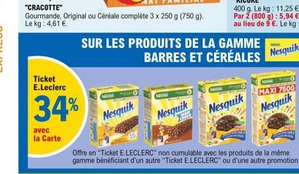 Pal  Nesquik  SUR LES PRODUITS DE LA GAMME