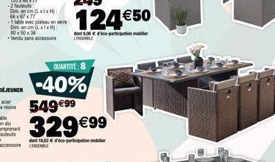 table avec plateau