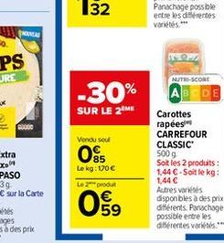 carottes râpées Carrefour