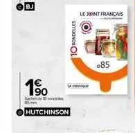 1  90  sachet de 10 rondel 25mm  hutchinson  10 rondelles  le classique  le xint français  085