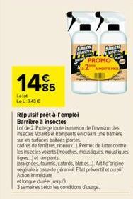 1495  Leld LeL:743   >->.  Banda  Banta  PROMO  AMORTIE PRO  Répulsif prêt-à-l'emploi Barrière à insectes  Lot de 2 Protege toute la maison de invasion des insectes Volants et Rampants en créant une