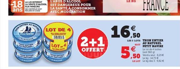 18  ans  NOW!  A ENTIER  TAU  LA LOI INTERDIT LA VENTE D'ALCOOL AUX MINEURS DES CONTROLES SONT  UNATUREL  PER NAVIRE ALBACORE  THON ENTIER AU NATUREL ALBACORE  THON ENTER AU NATURE ALBACONS  L'ABUS D'