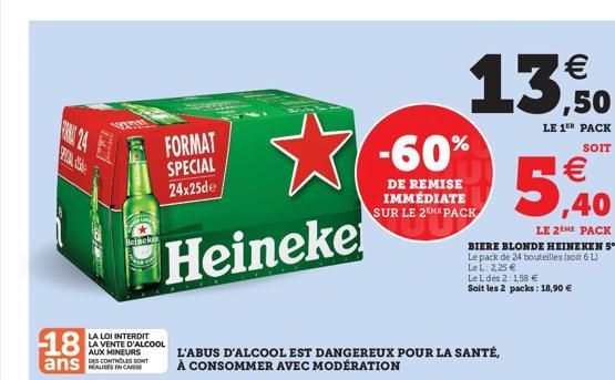 24 EZEN  18  ans  ens  FORMAT SPECIAL 24x25de  Heineke  Meleke  LA LOI INTERDIT LA VENTE D'ALCOOL AUX MINEURS  DE CONTROLES SONT  L'ABUS D'ALCOOL EST DANGEREUX POUR LA SANTÉ, À CONSOMMER AVEC MODÉRATI