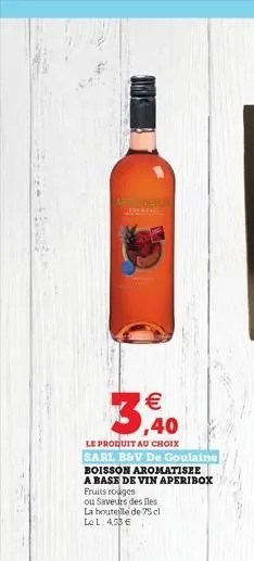 terdeke    le produit au choix sarl b&v de goulaine boisson aromatisee a base de vin aperibox fruits rouges  ou saveurs des fles la bouteille de 75 cl la l: 453