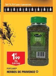 Soit 14,26  pour personnes  199  130  C  PORTLAND  HERBES DE PROVENCE O