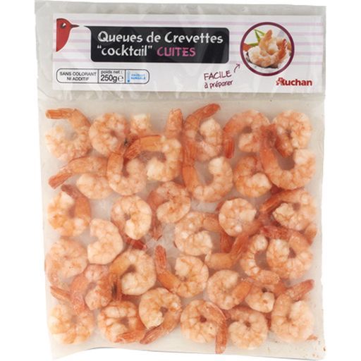 queues de crevettes cocktail cuites surgelees auchan