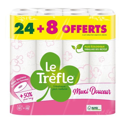 papier toilette maxi douceur blanc Le Trèfle