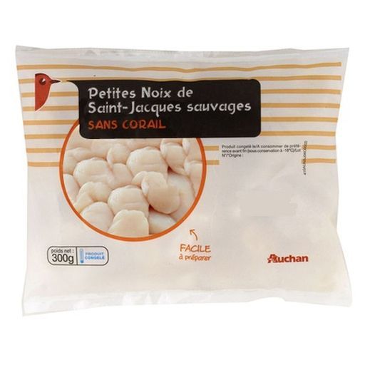 Petites noix de saint jacques sans corail surgelees auchan