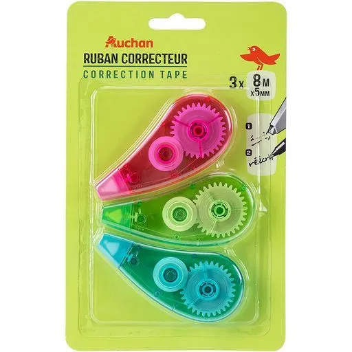 AUCHAN Souris correctrice bleue + 2 recharges pas cher 