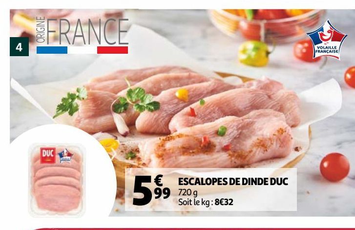 escalopes de dinde DUC