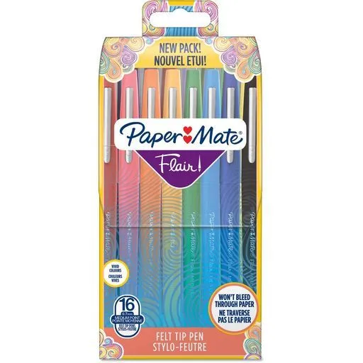 16 stylos feutres flair papermate