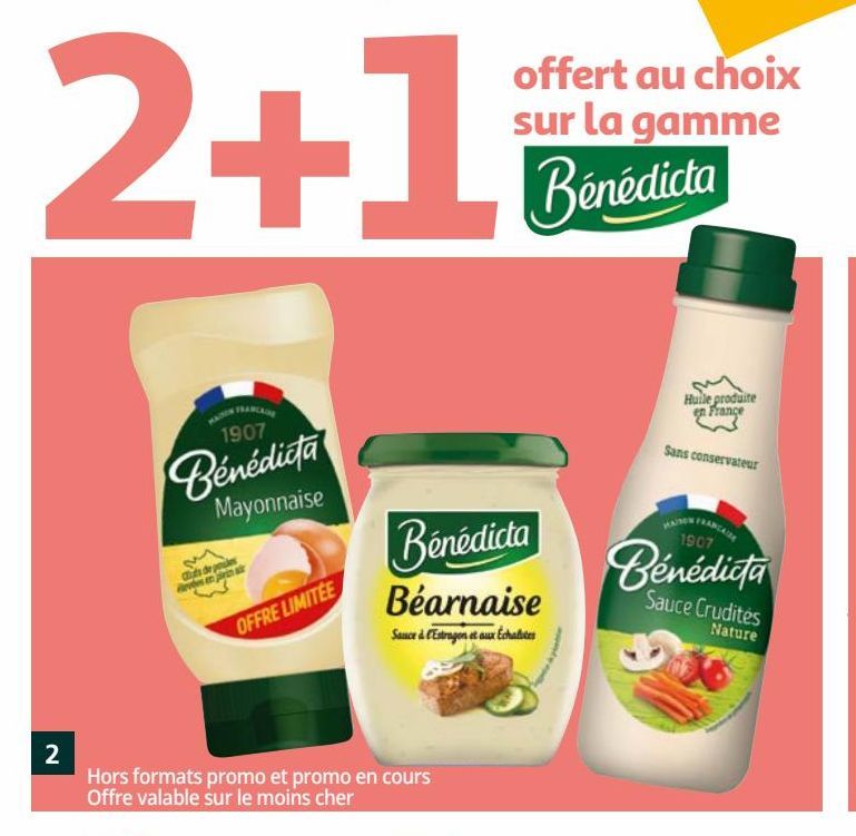 2+1offert au choix sur la gamme Bénédicta