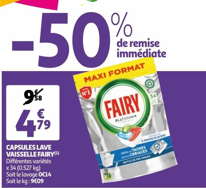 capsules lave vaisselle fairy