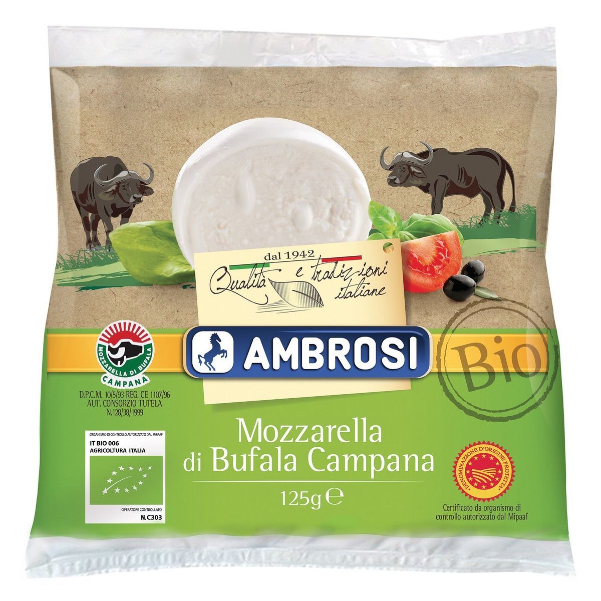 MOZZARELLA DI BUFALA CAMPANA BIO AMBROSI