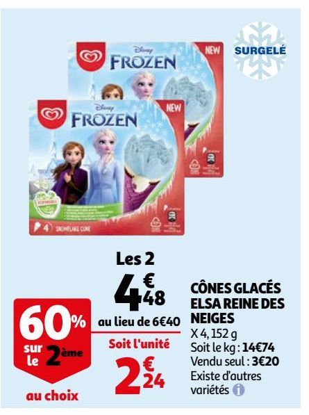 CÔNES GLACÉS ELSA REINE DES NEIGES