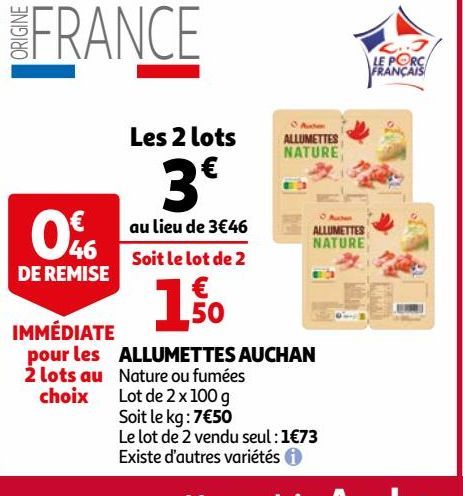 ALLUMETTES AUCHAN