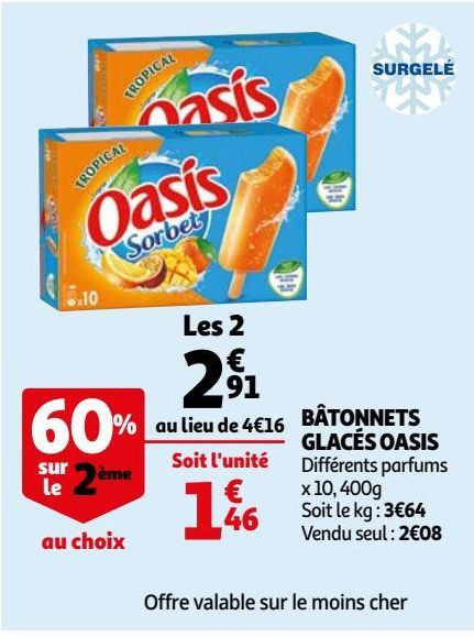 BÂTONNETS GLACÉS OASIS