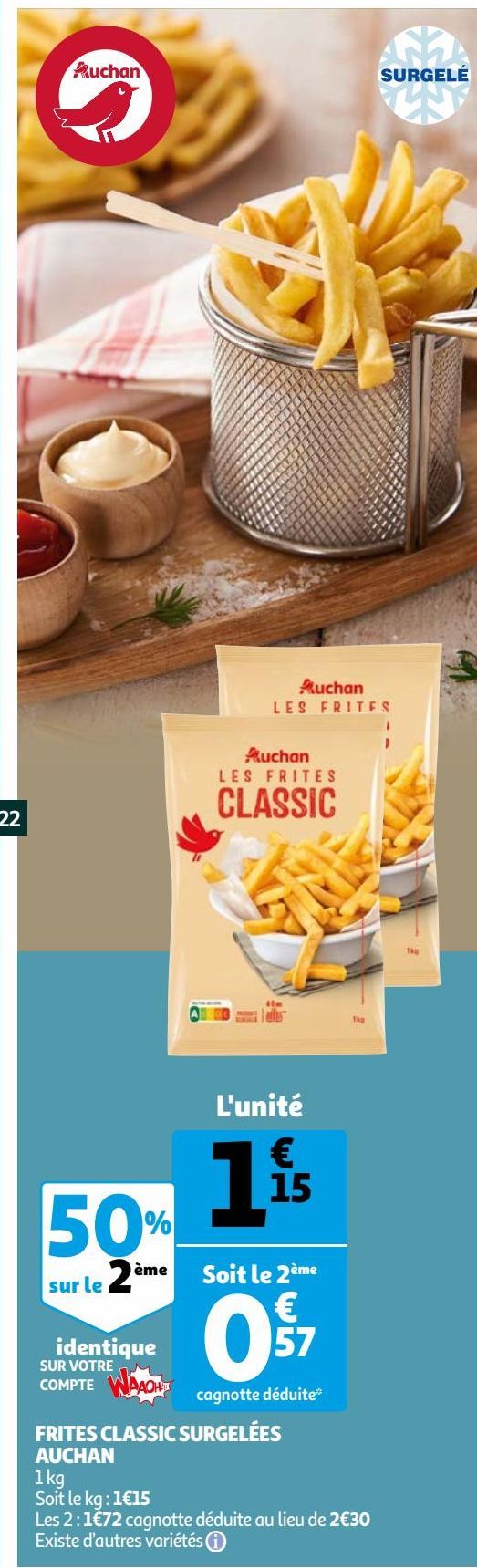 FRITES CLASSIC SURGELÉES AUCHAN