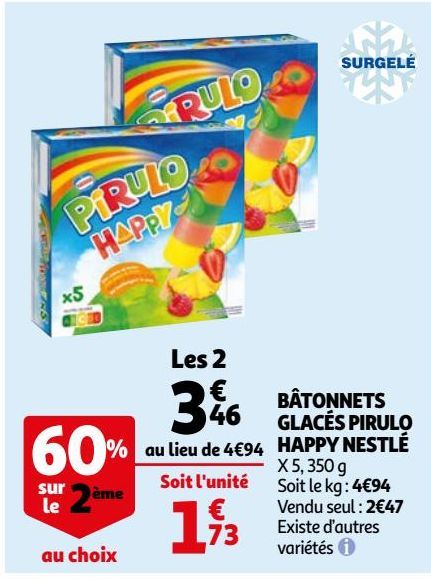 BÂTONNETS GLACÉS PIRULO HAPPY NESTLÉ