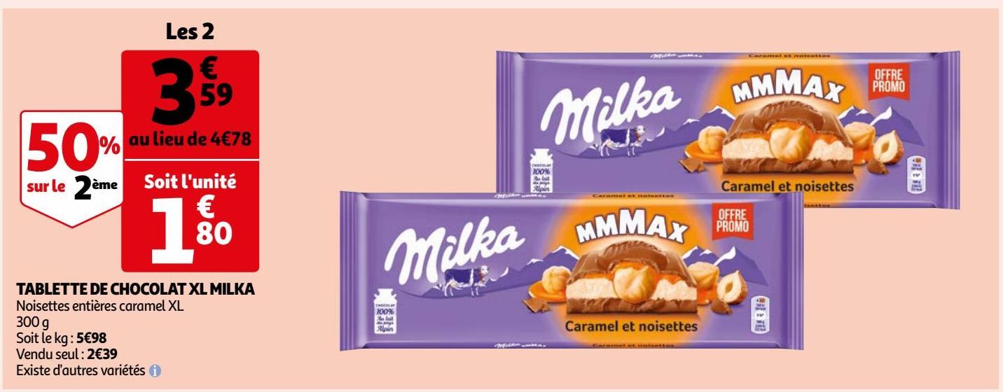 TABLETTE DE CHOCOLAT XL MILKA