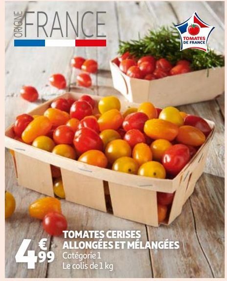 TOMATES CERISES ALLONGÉES ET MÉLANGÉES