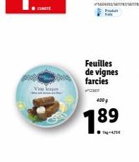 Vine leaves  Produt fra  400 g  1.8  Feuilles de vignes farcies  133617  8!