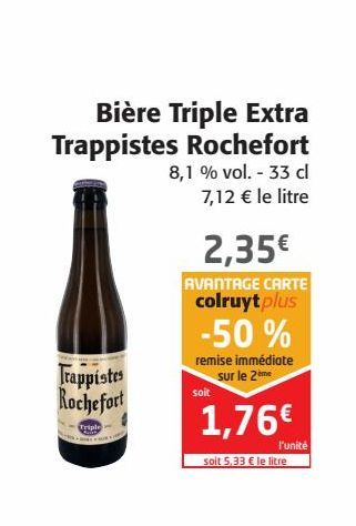 Bière Triple Extra Trappistes Rochefort
