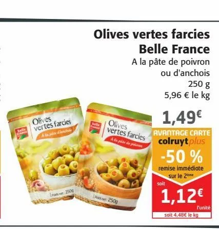 olives vertes farcies belle france
