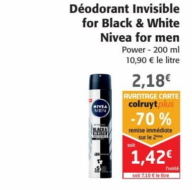 Déodorant Invisible for Black et White Nivea for men