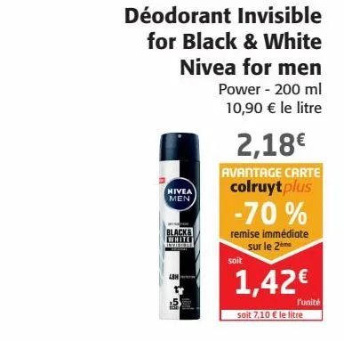 déodorant invisible for black et white nivea for men