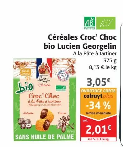 céréales croc' choc bio lucien georgelin